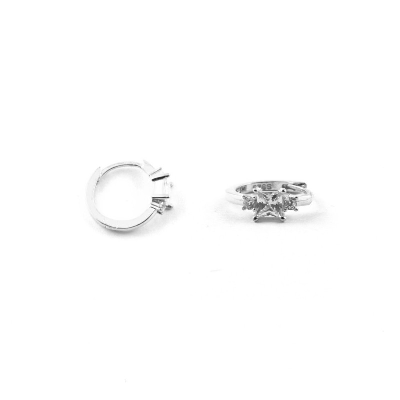 Boucles mini-créoles Oz carré Arg 925