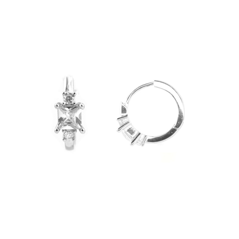 Boucles mini-créoles Oz carré Arg 925