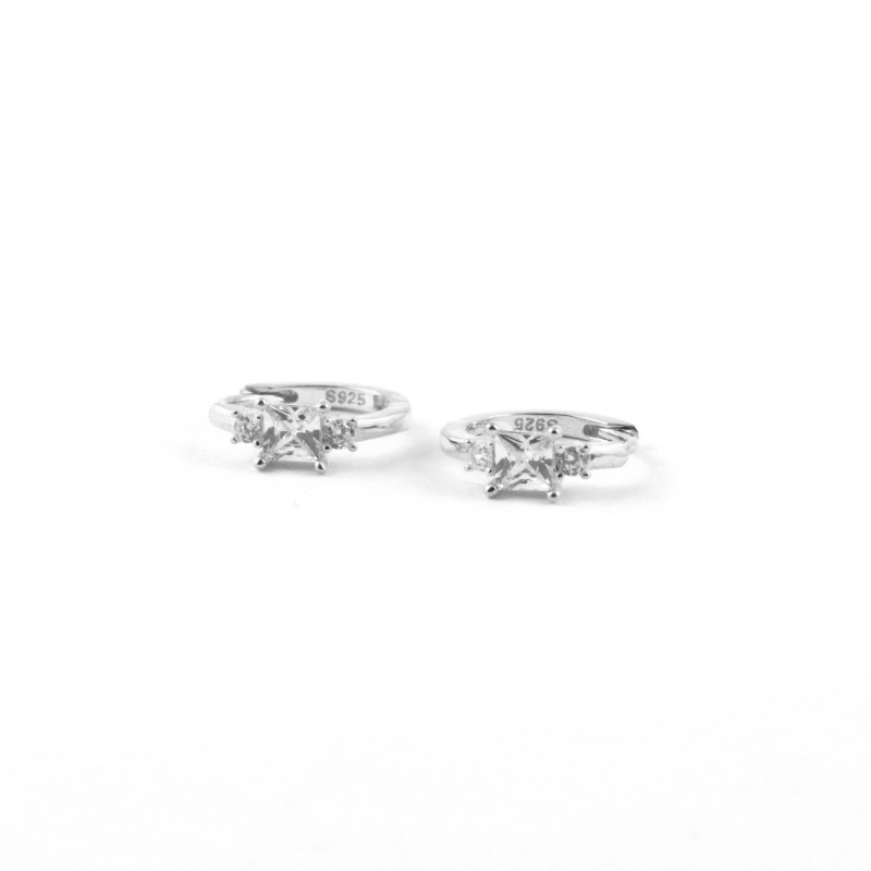 Boucles mini-créoles Oz carré Arg 925