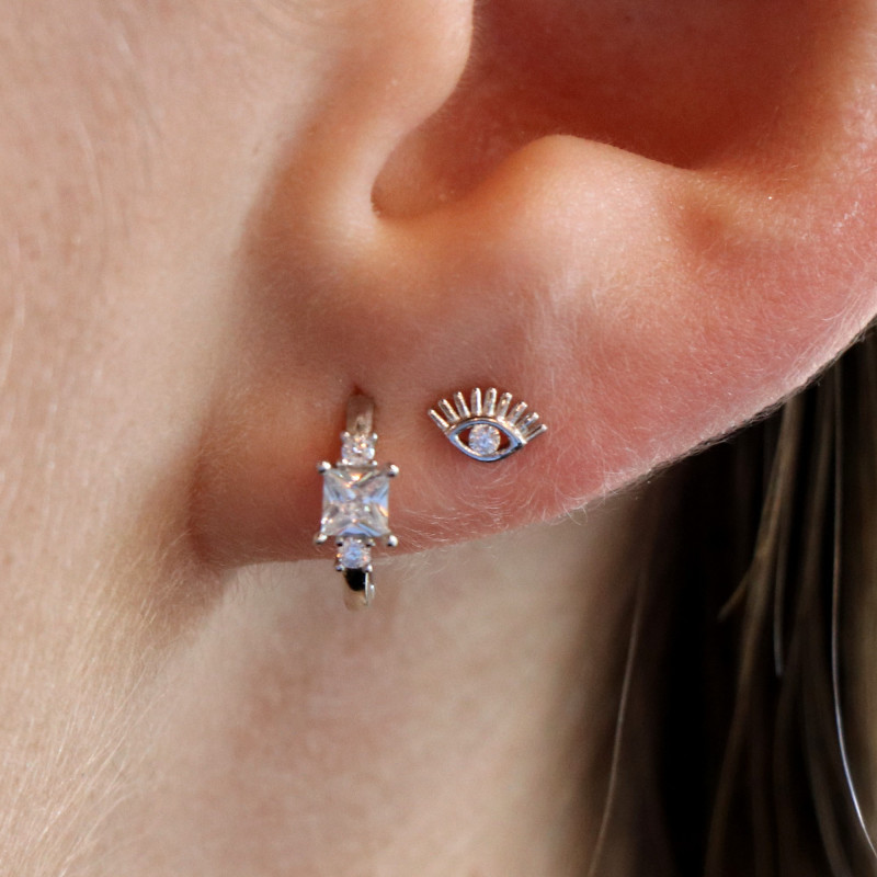 Boucles mini-créoles Oz carré Arg 925