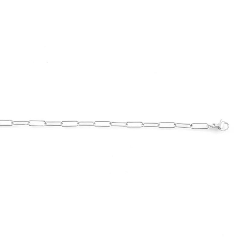 Bracelet chaîne maille rectangle acier