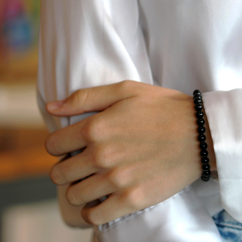 Bracelet élastique onyx