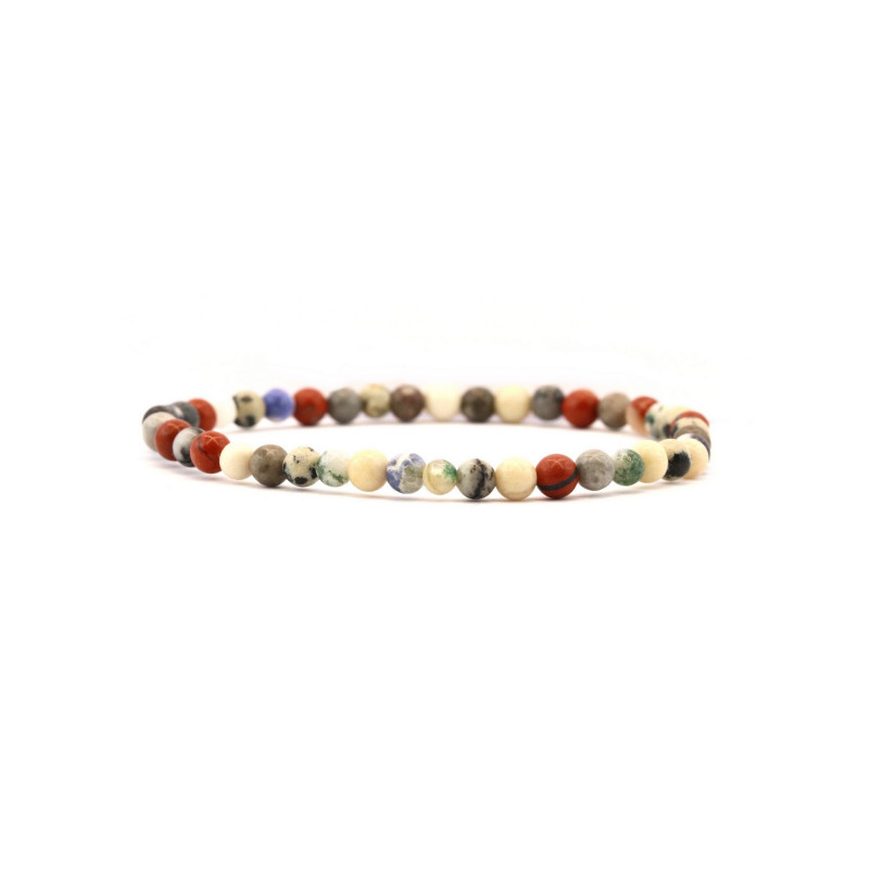 Bracelet élastique mélange agate 4mm