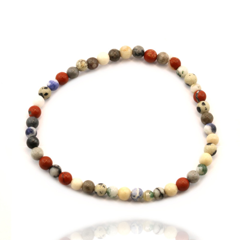 Bracelet élastique mélange agate 4mm