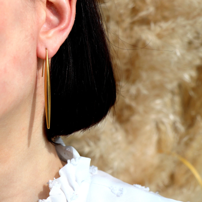 Boucle longue pendante goutte allongée