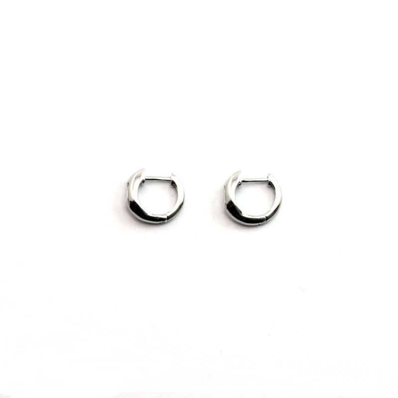 Mini créoles argent 14 mm et Oz rectangle