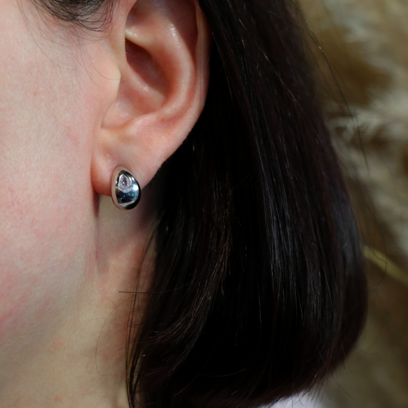 Boucles clous petite goutte Arg925 et Oz