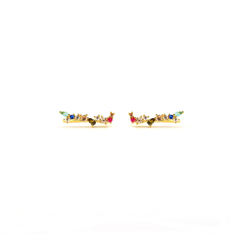Boucles grimpantes doré multicolores - argent 925