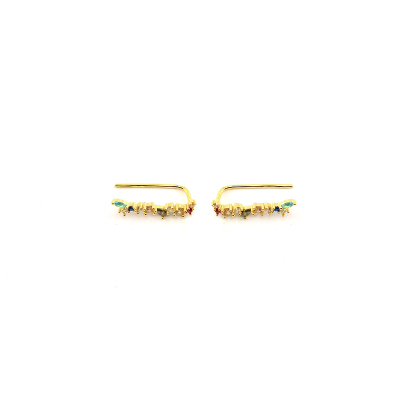 Boucles grimpantes doré multicolores - argent 925