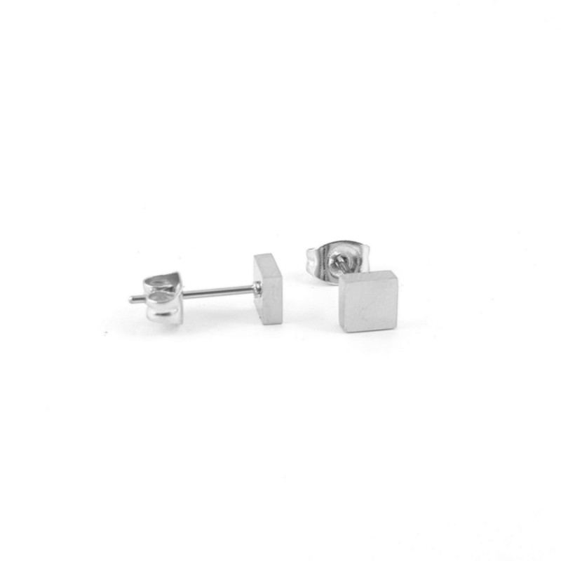 Puces carrées acier inox - 4mm