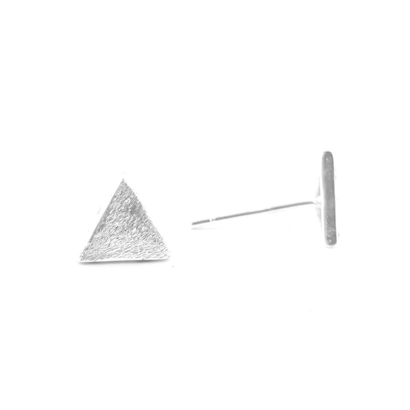 Puces triangle 7mm argent brossé