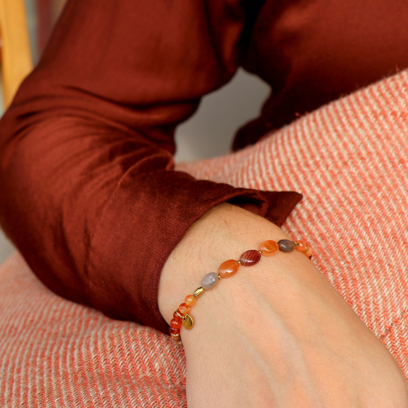 Bracelet enfilade cornaline