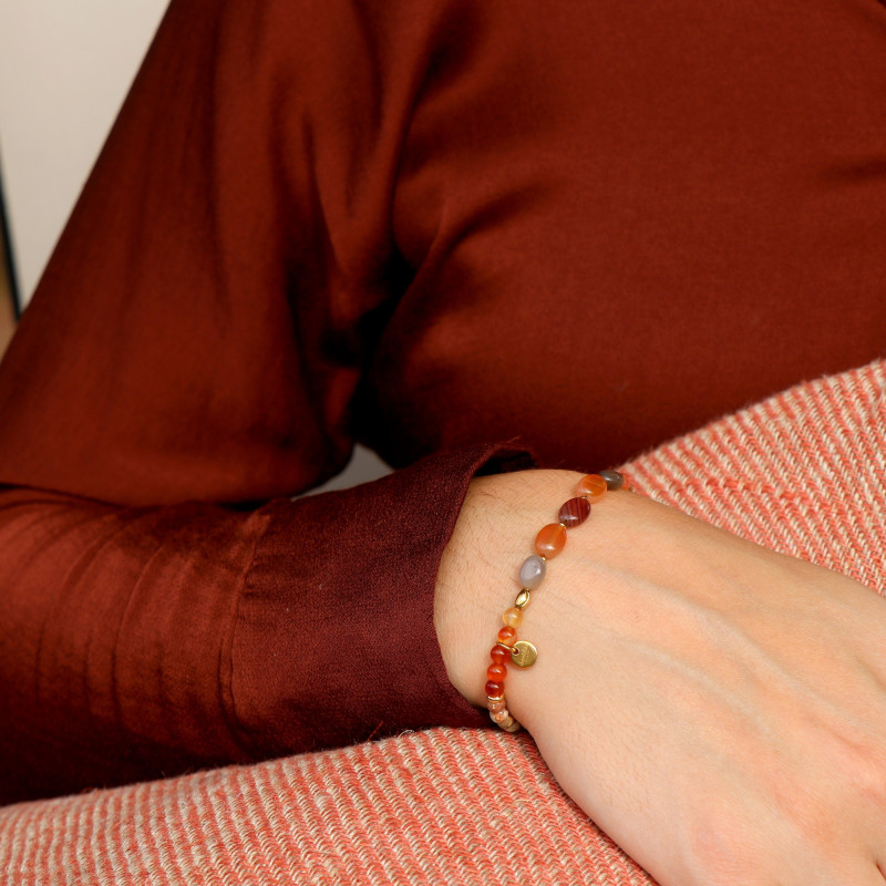 Bracelet enfilade cornaline