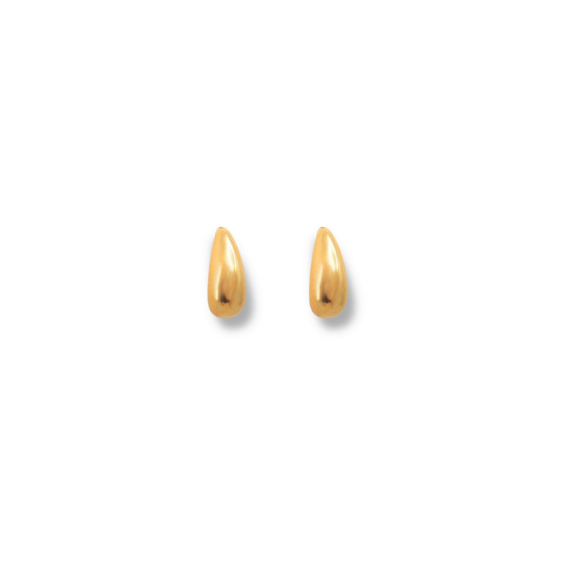 Boucles mini-gouttes 10mm acier inox doré