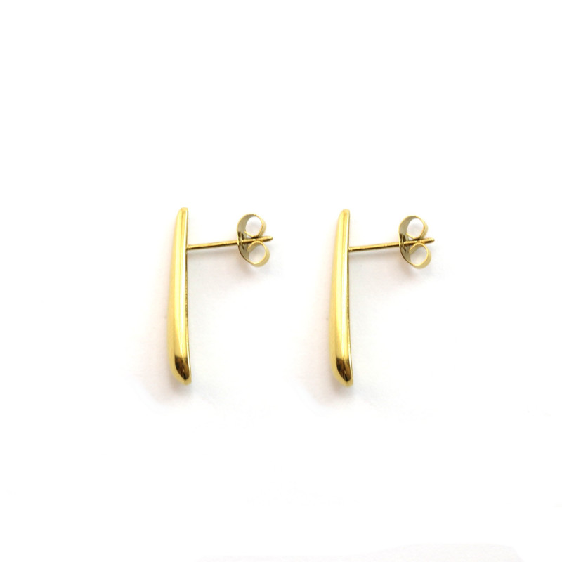 Boucles gouttes allongées 24mm acier inox doré