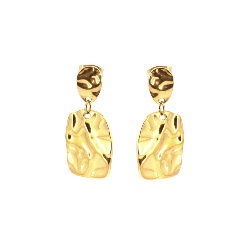 Boucles rectangulaire froissées - acier doré