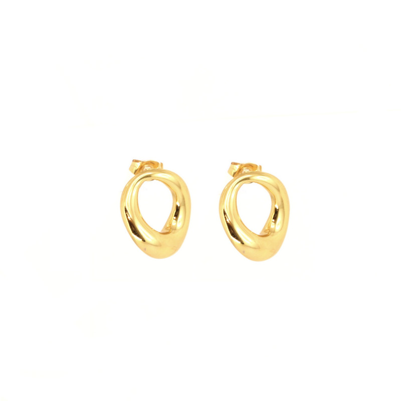 Puces cercles ouvert acier inox doré