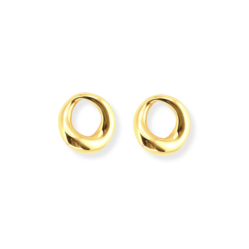 Puces cercles ouvert acier inox doré