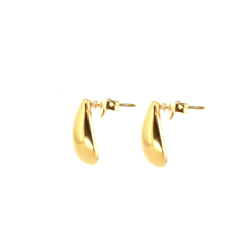 Boucles moyenne gouttes acier inox doré