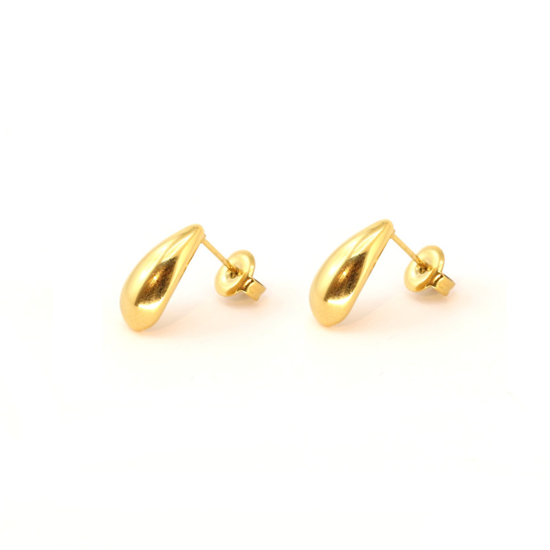 Boucles moyenne gouttes acier inox doré