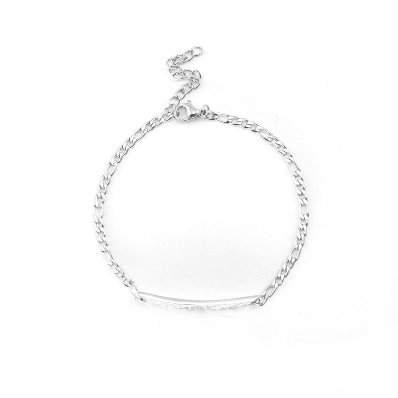 Bracelet look gourmette acier inox