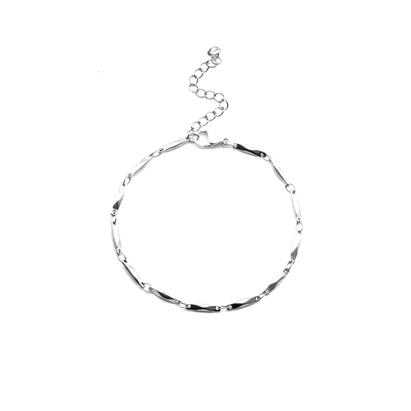Bracelet maille facette rectangulaire acier inox