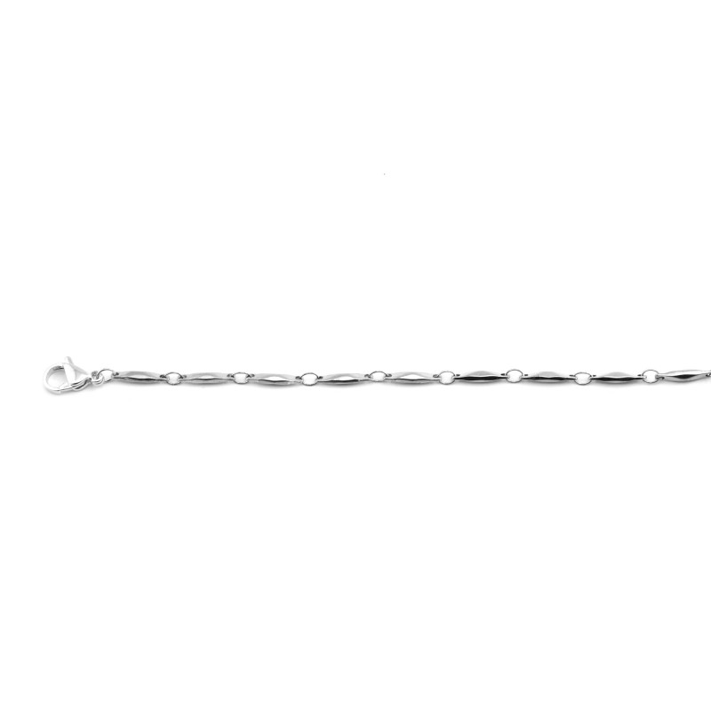 Bracelet maille facette rectangulaire acier inox
