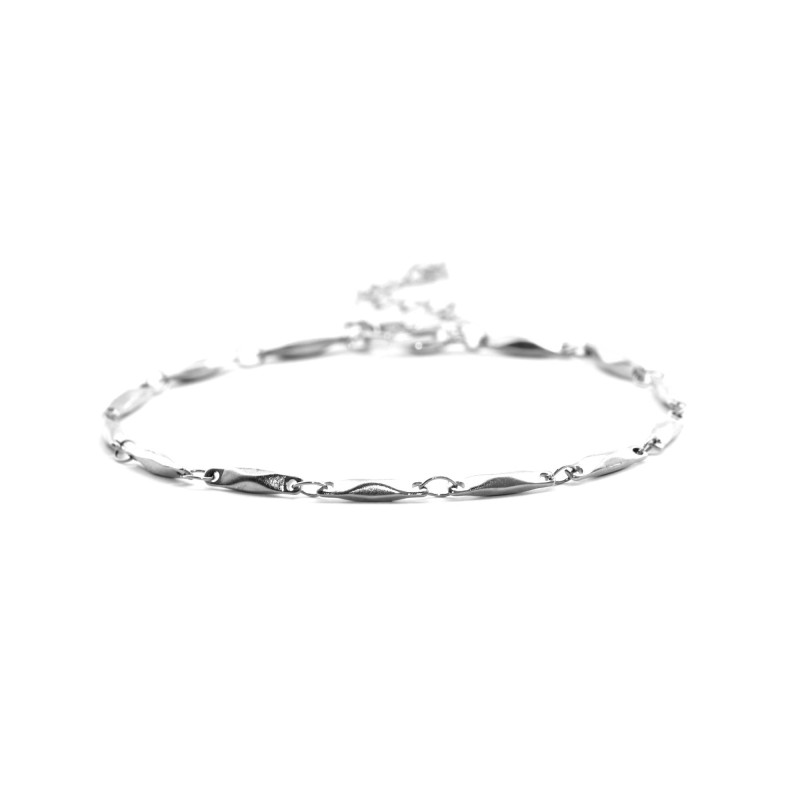 Bracelet maille facette rectangulaire acier inox