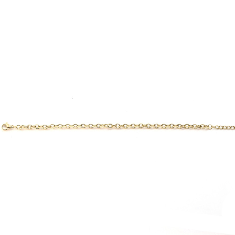 Bracelet petite maille ronde acier doré