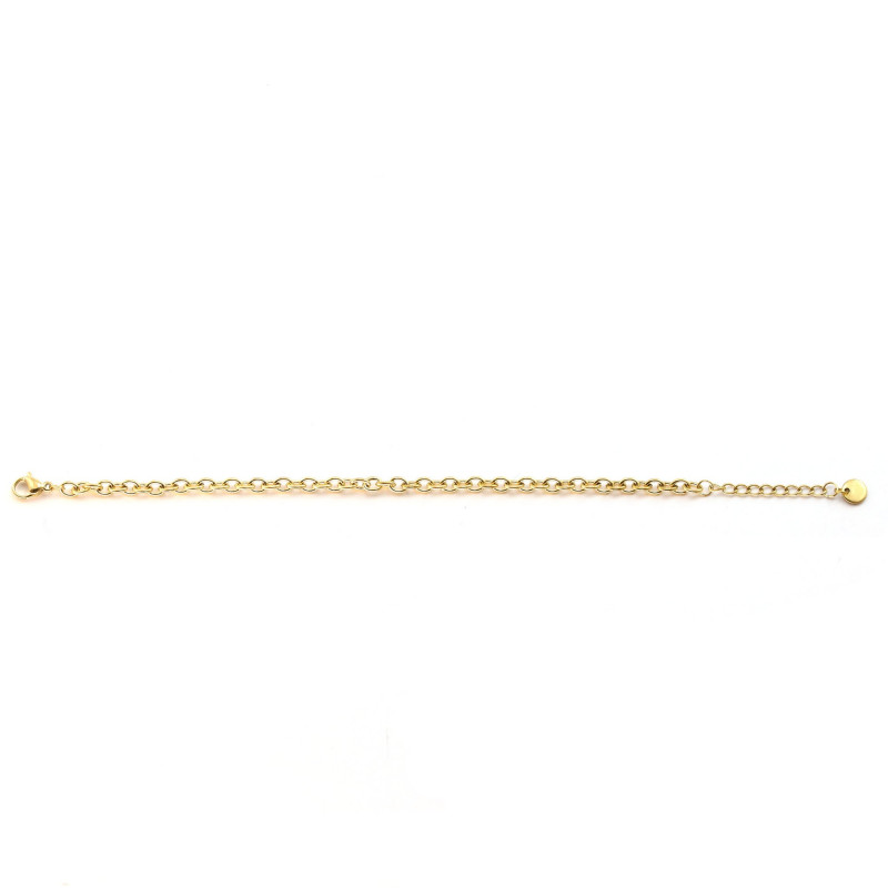 Bracelet petite maille ronde acier doré