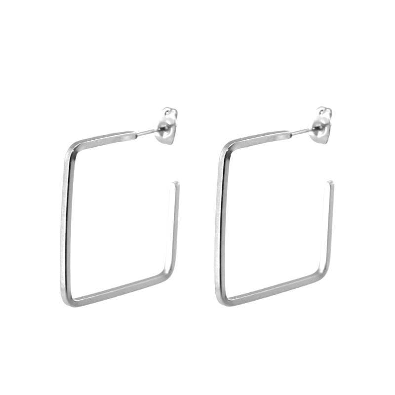 Créoles carré acier inox 30mm