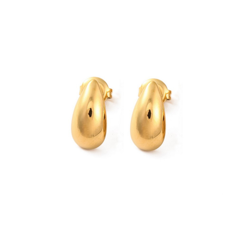 Boucles moyenne gouttes acier inox doré