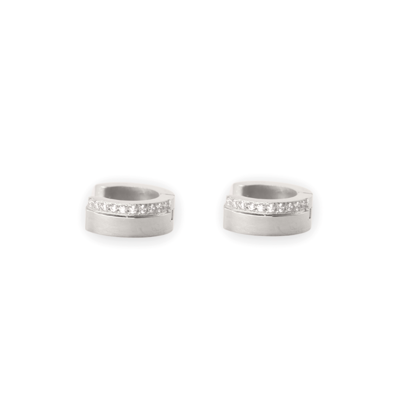 Mini-créoles acier inox et zirconium