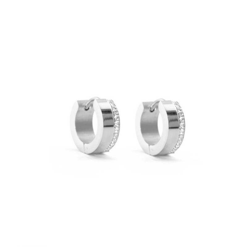 Mini-créoles acier inox et zirconium