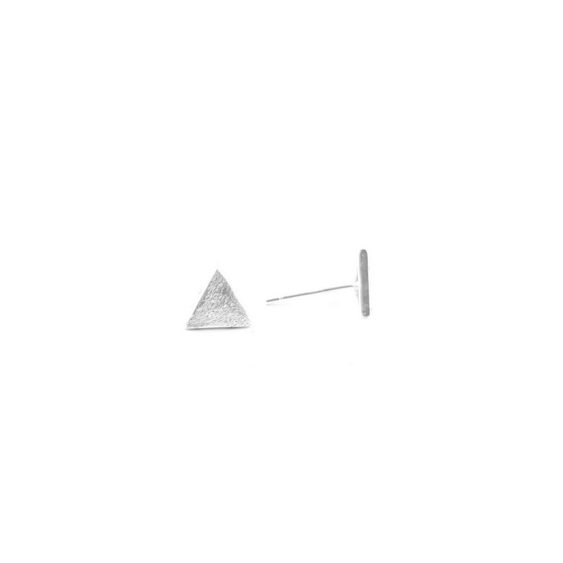 Puces triangle 7mm argent brossé