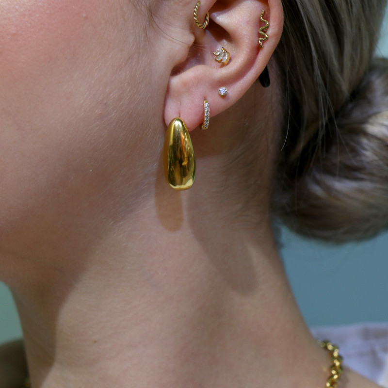 Boucles grandes gouttes acier inox doré