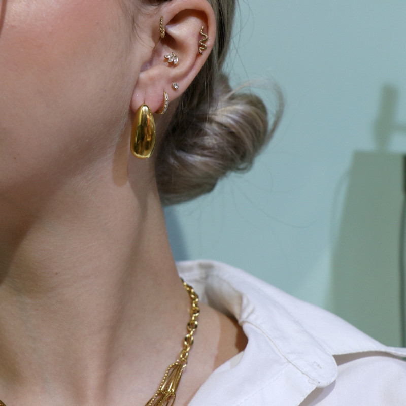 Boucles grandes gouttes acier inox doré