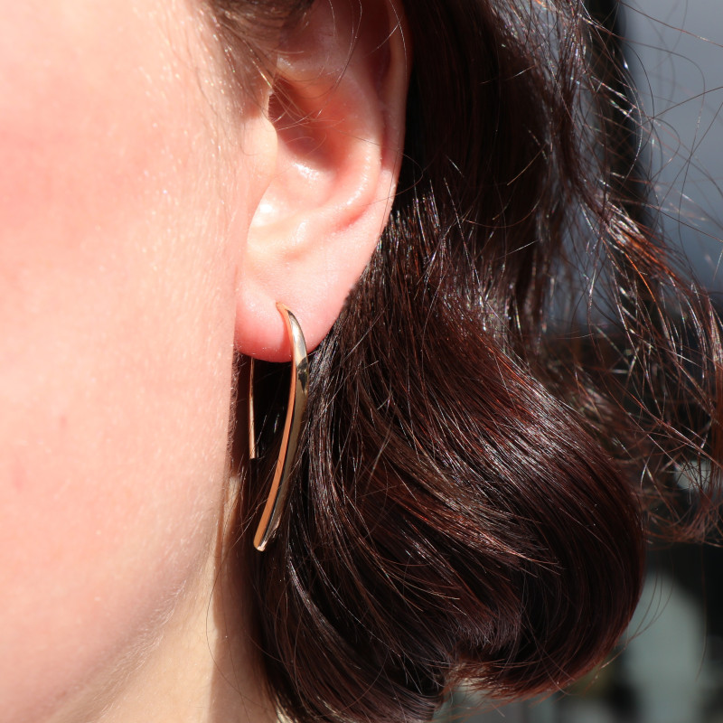 Boucles d'oreilles rigides design - Plaqué Or