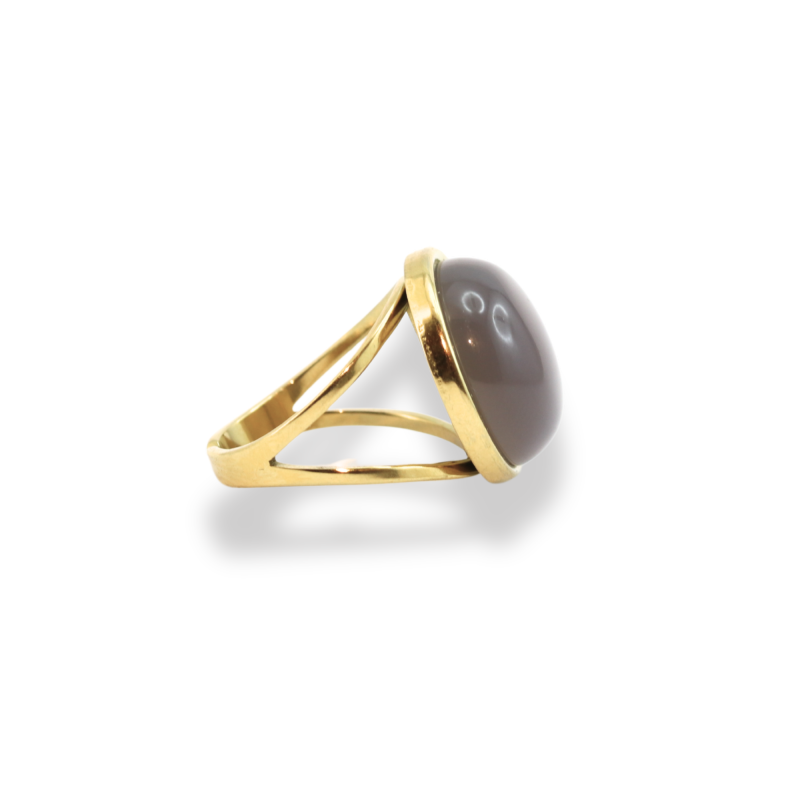 Bague ronde design acier doré