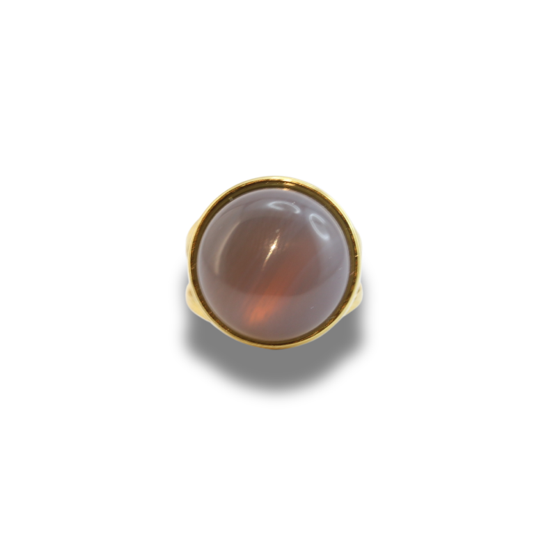 Bague ronde design acier doré