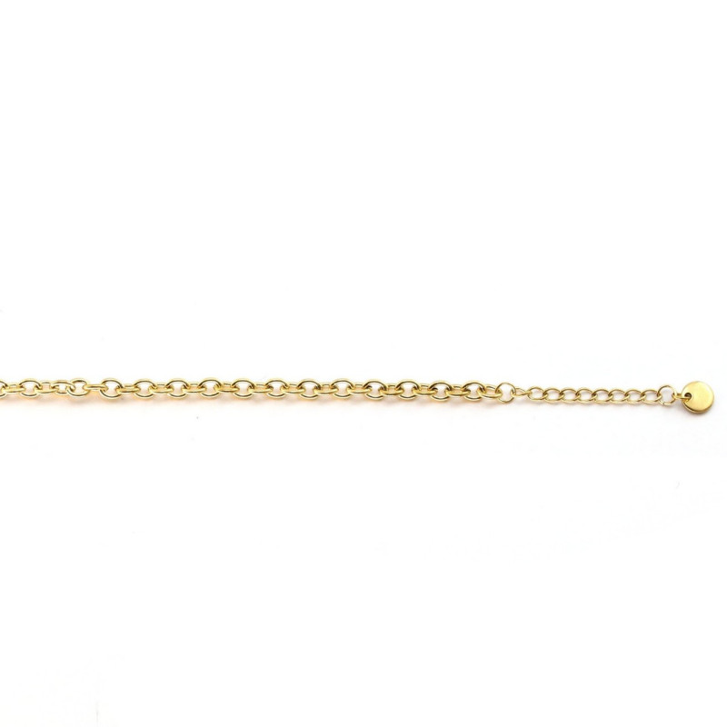 Bracelet petite maille ronde acier doré