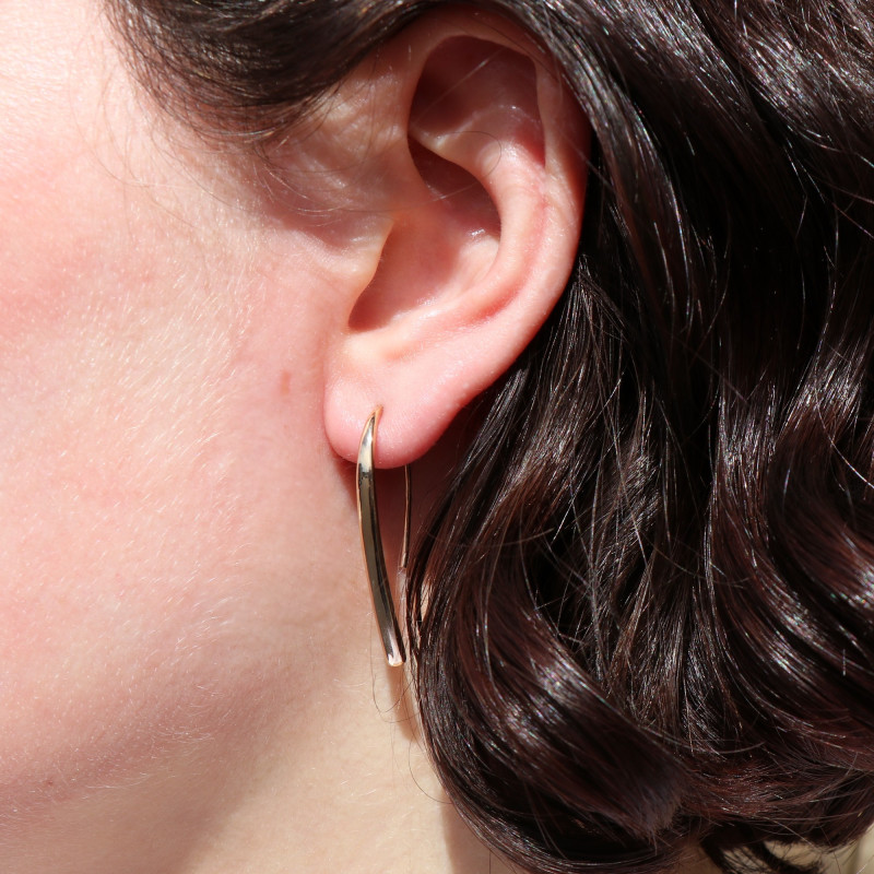 Boucles d'oreilles rigides design - Plaqué Or