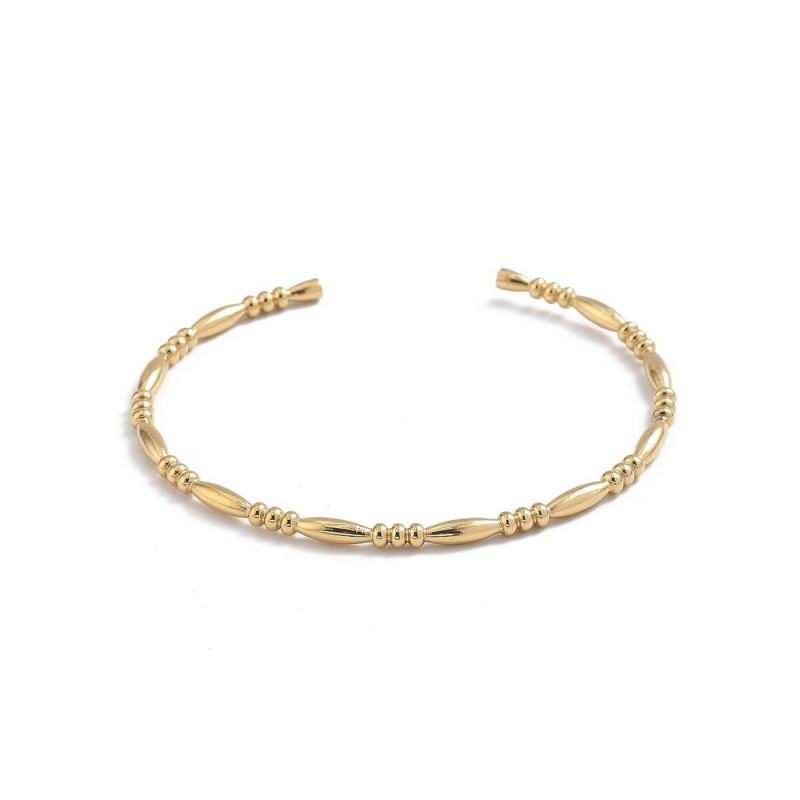 Bracelet demi jonc ethnique acier doré
