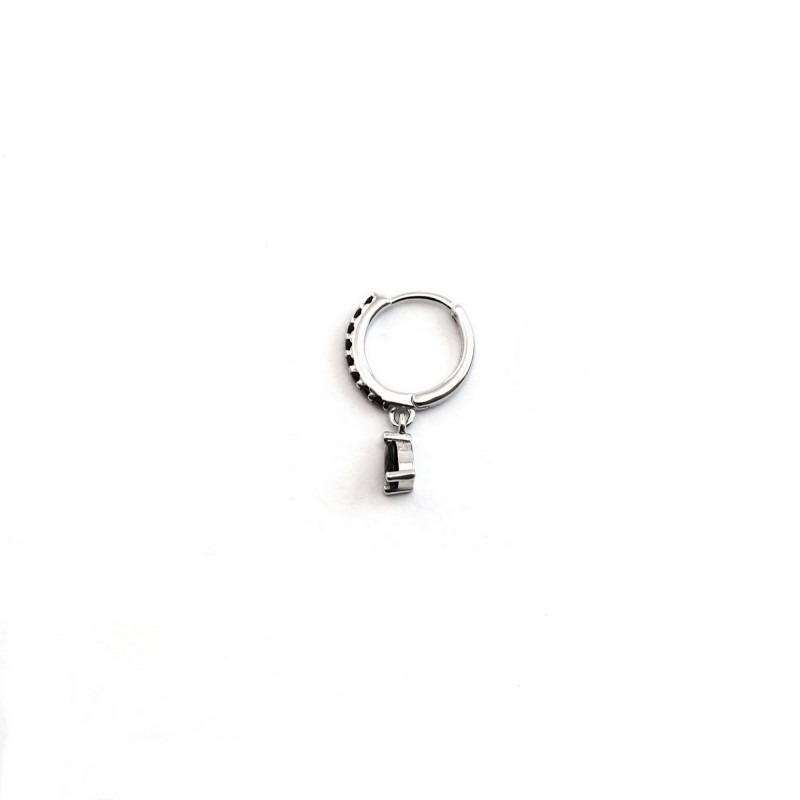 Mini-créole argent 11 mm et oxydes noirs - unité