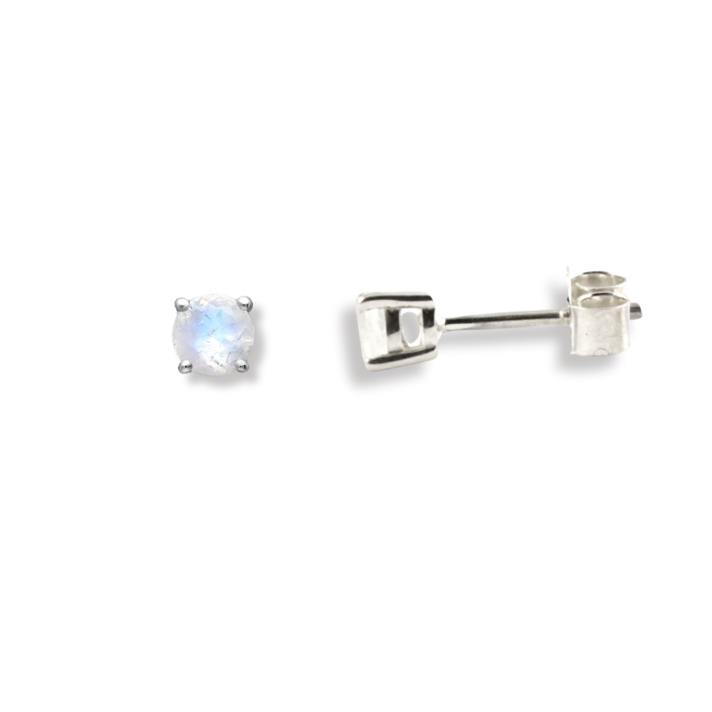 Clous pierre de lune 4mm - Argent 925