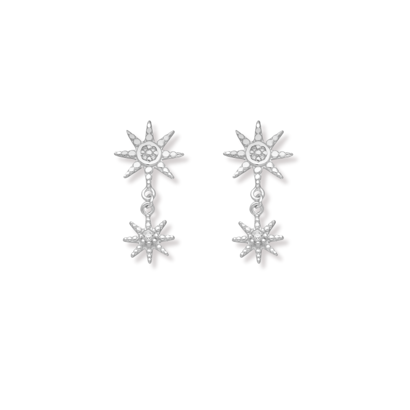 Boucles double étoile 20mm - Argent 925