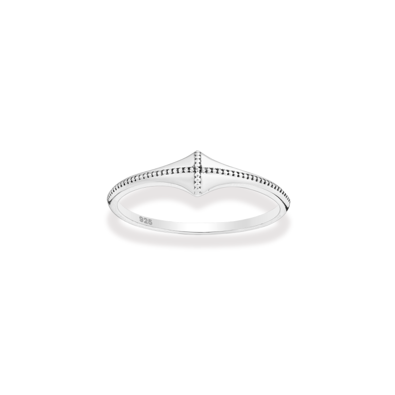 Bague argent croix ethnique