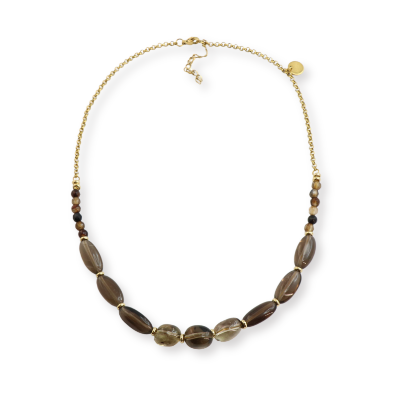 Collier 21 quartz fumé