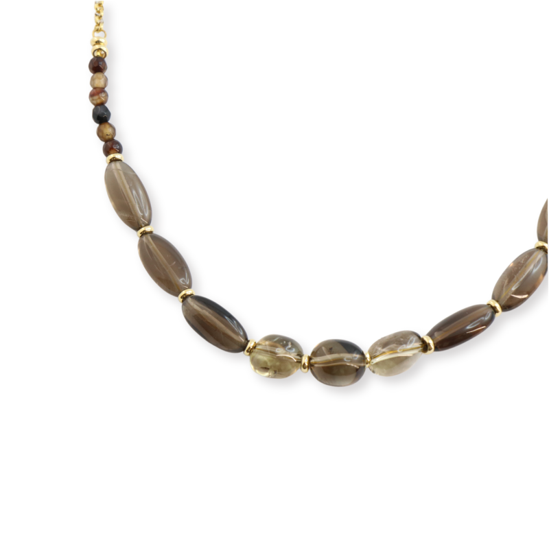 Collier 21 quartz fumé