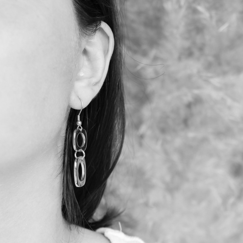 Boucles pendantes deux carrés